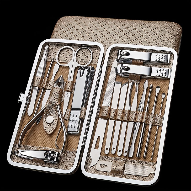 Professional Manicure And Pedicure Set, with Portable Case, for Nail Care, toenail & foot clean